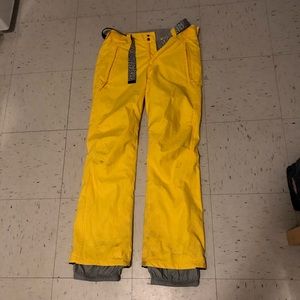 Yellow O’Neil snowboarding snow pants